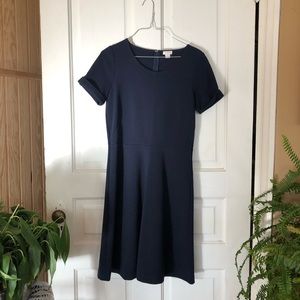 Knit Ribbed J. Crew Navy A-Line Dress 4